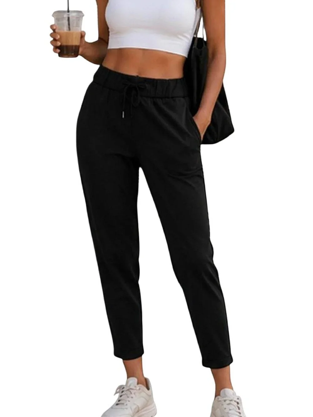 Lululemon On the Fly Mid-Rise Black Pants Athleisure/Athletic/Sporty/Gym/Yoga M